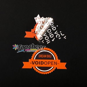 Tùy chỉnh in ấn tự dính không thấm nước tamer bằng chứng an ninh Sticker con dấu bảo hành Sticker VOID nhãn cho chăm sóc da bao bì - Product Image 2