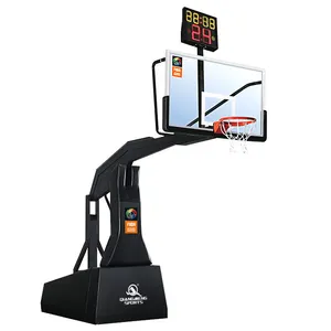 Basketball Professional Manufacturer Manual Hydraulic Collapsible Portable FIBA Basketball Hoop Stand 10 Feet