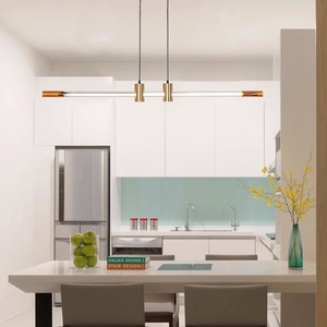 Lámpara Colgante Lineal Creativa de Diseño, Estilo Nórdico Minimalista para Restaurante, Sala de Exposiciones y Hotel, Barra Larga, Luz Blanca Cálida - Product Image 1