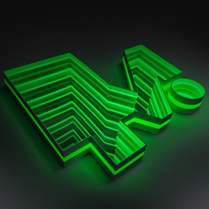 Custom 3D Infinity <b>Mirror</b> <b>Acrylic</b> Letters & Numbers Hotel Sign with 2700K Warm White LED Lighting - Product Image 5