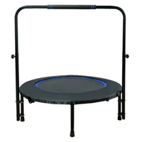 Trampolín de Salto Ajustable en Altura de 48 Pulgadas, Mini Trampolín con Asa para Adultos y Niños, Ejercicio Aeróbico en Interiores, Cardio