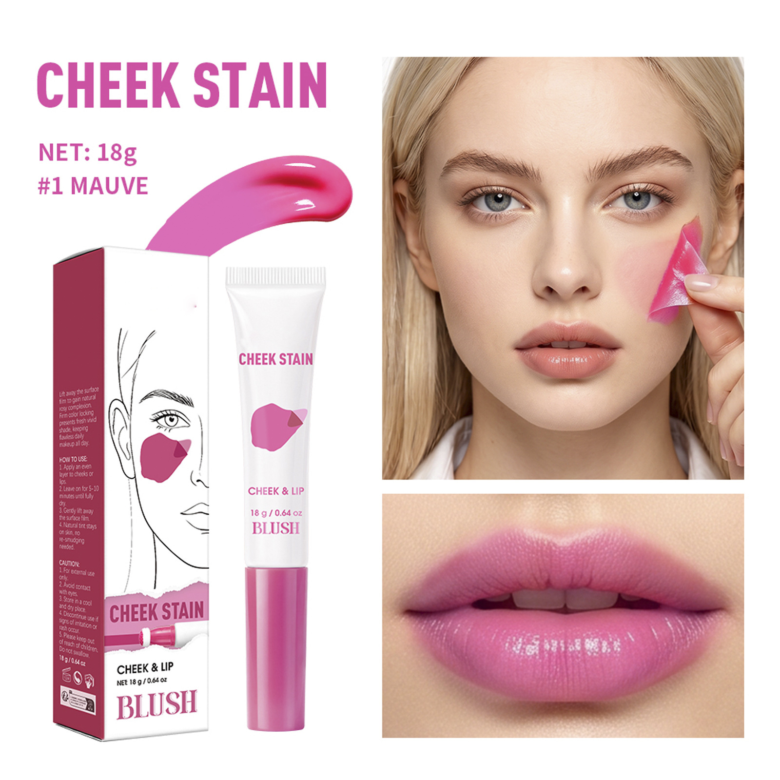 Blush à déchirer et à appliquer 1 mauve