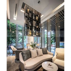 ANN5447 JINYIFAN Luxury Custom Durable Modern Printed Stainless Steel Frame Structure <b>Screen</b> <b>Partition</b> Coating Multi-Functional - Product Image 2