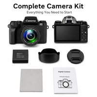 Appareil photo numérique 64MP avec capteur CMOS 4K, écran tactile 4,0 pouces, batterie au lithium, zoom optique 16X, griffe porte-accessoire, Wi-Fi, lumière d'appoint, 9 modes, caméra Vlog