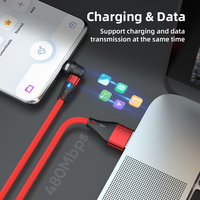 Kabel USB magnetik 3 in 1 | Universal, rotasi 540 derajat 3in1 A ke C ke mikro to i-product 3A kabel Data pengisian cepat
