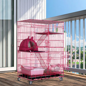 Kapalı büyük taşınabilir yetiştiriciliği Metal kedi gösterisi kedi kafesleri satılık tekerlekler ile muhafazaları ucuz - Product Image 3
