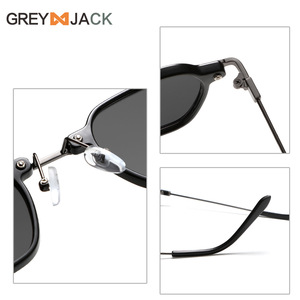 Gafas de sol unisex Greyjack, montura metálica de PC, protección UV400, clase 2, diseño de montura completa para hombres y mujeres - Product Image 1