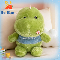 Boneka Dinosaurus Hijau Lembut Bulu Halus Lucu Ukuran 8 Inch, Mesin Crane Anime Kartun Pabrik 10 15 20 30 cm 4 7 8 Inch