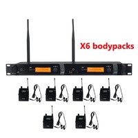 Système de monitoring intra-auriculaire sans fil professionnel UHF M-2050 à deux canaux, 6 émetteurs de poche pour scène