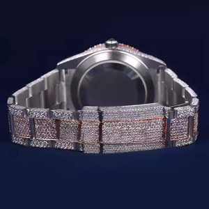 Luxury Fashion Professional Quartz Sapphire Crystal Day/Date <b>Stainless</b> <b>Steel</b> Moissanite Diamond <b>Men's</b> Wristwatch - Product Image 6