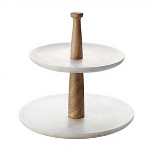 Top selling <b>Marble</b> Handmade 2-Tier Round <b>Cake</b> <b>Stand</b> Multi-Layer Dessert Display Pedestal for Wedding Birthday Party Home - Product Image 1