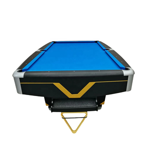 Table de <span class=keywords><strong>billard</strong></span> professionnelle en bois massif 8/9 pieds avec poches en cuir véritable, système de retour de billes, personnalisable - Product Image 6