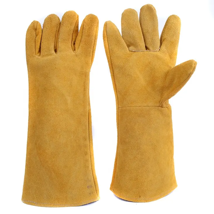 SWELDER 14INCH BBQ Safety LongとCotton Lining Premium Welding Leather Gloves