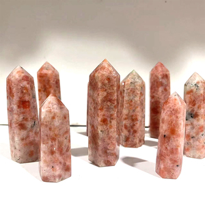 Vente en gros de pierres de soleil naturelles Poli Sunstone Point Towers Cristaux Pierre de guérison pour la décoration - Product Image 4