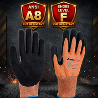 Gants Seeway EN388 4544 en nitrile avec paume givrée et entre-doigts renforcés pour travaux industriels lourds