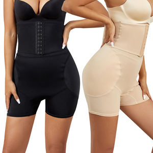 Nouveau pantalon taille haute boutonné en jersey respirant avec rembourrage en éponge pour des hanches et des fesses plus volumineuses - Product Image 3