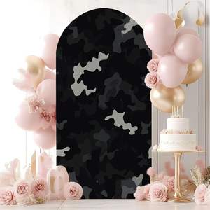 Conifera mimetica per festa di compleanno sfondo elastico In Stock foresta foglie di conifera per festa di compleanno decorazione banchetto sfondo - Product Image 6