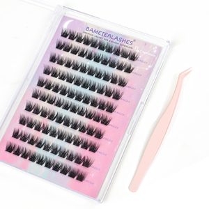 Extensions de <span class=keywords><strong>cils</strong></span> individuelles classiques à presser avec logo personnalisé, lot en vrac de styles variés, pack de <span class=keywords><strong>cils</strong></span> en grappe auto-adhésifs - Product Image 1