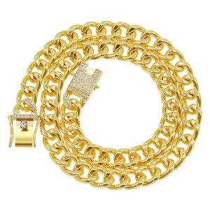 สร้อยคอคิวบาแบบมันเงา สไตล์เทรนดี้สำหรับผู้ชาย ดีไซน์กระดุมเต็มหัว แนวพังก์ ลุคจักรยานยนต์ พร้อมจี้ตกแต่ง Tanjing - Product Image 1