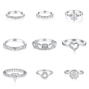 Bague de fiançailles Hiphop en argent sterling S925 rhodié, sertie de zircone cubique taille ronde, avec halo pavé et motif animal, pour mariage de luxe - Product Image 3