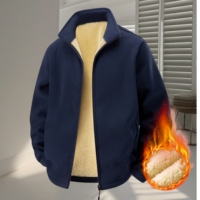 Veste en polaire épaisse et chaude pour homme, coupe-vent, col montant, fermeture éclair, style baseball, veste d'hiver résistante au froid, veste d'extérieur