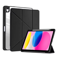 Étui pour iPad 11e, 10e, 9e génération, A16, Air 6, 5, 4, Pro 11, 10.2, 10.9, support pliable Y-Fold Origami, coque arrière transparente en acrylique, housse de tablette Funda