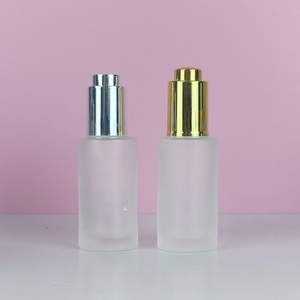 Hot Sale 10ml 20ml 30ml 50ml White Transparent Glass <b>Oil</b> With Glass Silver Gold Dropper Lid - Product Image 1