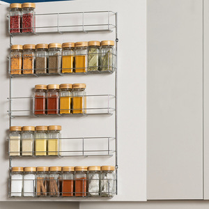 Wall Mounted <b>Spice</b> <b>Rack</b> Iron Rectangle Seasoning Storage Organizer For Kitchen Cabinet Door Easy Cleaning - Product Image 3