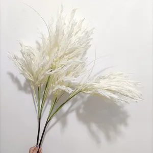 Fleur décorative de salle de mariage en fausse soie grande pulvérisation d'herbe de pampa 2 têtes fleurs d'herbe de pampa artificielles