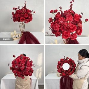 Bola de Flores Rojas de Seda Artificial de 40 cm, Centro de Mesa Floral para Bodas, <span class=keywords><strong>Mini</strong></span> Arreglo Floral Decorativo, Éxito de Ventas en Estados Unidos - Product Image 3