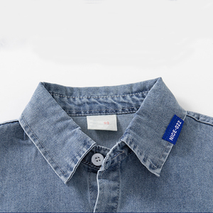 도매 봄 가을 패션 어린이 유아 아기 소년 데님 긴 소매 셔츠 탑 - Product Image 4