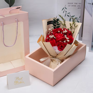 新しいフラワーボックスセットゴールドフォイルローズフラワーバレンタイン母の日ギフト<span class=keywords><strong>2025</strong></span>オーナメント卸売売れ筋ローズソープブーケ - Product Image 5