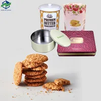 Gdfjiy Square White Cookie Storage Container, Metal Biscuit Tin with Airtight Lid & Handle, Cookies Jar Box, Food Storage Can