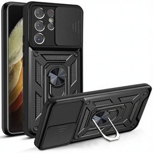Coque de protection pour téléphone portable en TPU/PC moulé par injection, design blindé, avec fenêtre coulissante, pour S25/S24 Ultra/S23 Plus/S21 FE - Product Image 1
