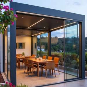 Pergola bioclimatique motorisée en aluminium avec revêtement en poudre, moderne et personnalisable, pour balcon extérieur, jardin magique - Product Image 2