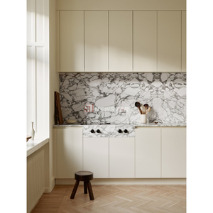 Newstar muebles <span class=keywords><strong>de</strong></span> mármol Natural personalizados encimeras <span class=keywords><strong>de</strong></span> cocina lujo Calacatta Viola mármol <span class=keywords><strong>cascada</strong></span> isla <span class=keywords><strong>de</strong></span> cocina - Product Image 4