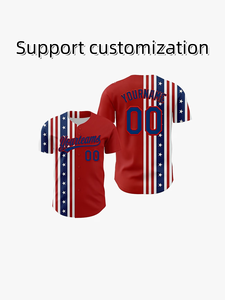 Uniformes de baseball courts unisexes de style américain, impression numérique personnalisée, 100% polyester, protection UV, respirant, séchage rapide, softball - Product Image 1