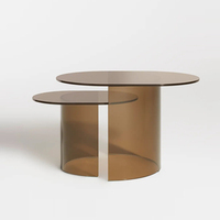 Juego de mesa de centro de acrílico de diseño personalizado, mesa de centro de retazos irregulares