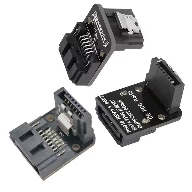 90 Degree Right Angle SATA 7Pin Male to Female Turn Connector Desktops Motherboard SSD HDD Hard Drive Cable Adapter with Lock