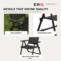 Chaise de jardin pliante en métal moderne et durable avec accoudoirs pour patio, pelouse, camping et utilisation en extérieur