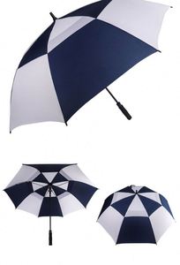 Large <b>Windproof</b> Golf <b>Umbrella</b> 60" Wide Vented Double With Reinforced Fiberglass Ribs Waterproof Coated Canopy - Product Image 2