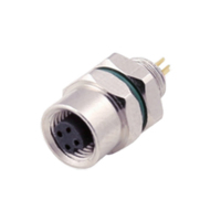 Conector USB Industrial de Alto Rendimiento M5 Hembra para Montaje en Panel, 3 Pines, Conexión Frontal, DIP, con Clasificación IP67