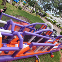 Longs parcours d'obstacles gonflables Jeux de parcours d'obstacles pour adultes Grand parc d'attractions gonflable Jeux de sport d'obstacles gonflables