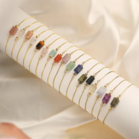 Vente en gros Nouveauté Tendance Pierres Naturelles Colorées de Haute Qualité Perles Minimalistes Réglables Cristal Hexagonal Bohème Cadeau