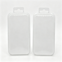 Boîte rectangulaire en plastique transparent pour emballage d'accessoires de téléphone portable avec languette Euro et logo personnalisé imprimé