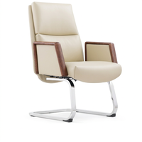 Chaise de conférence exécutive en cuir PU de style nordique, cadre en aluminium, design moderne, hauteur réglable, pour la maison, le bureau, le salon, l'hôtel