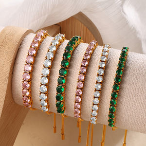 European American Fashion Gold <b>Drawstring</b> <b>Bracelet</b> Zinc Alloy Channel Setting Adjustable Jewelry Party Unisex - Product Image 1