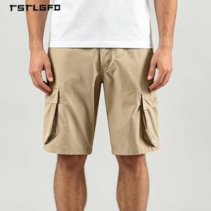 OEM ODM Men's <b>Tactical</b> Utility <b>Shorts</b> Khaki Color Straight Fit Reinforced Stitching - Product Image 4