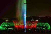Spectacle de Fontaine Musicale Extérieure avec Écran d'Eau Dansante, Projecteur Laser et Haut-parleur