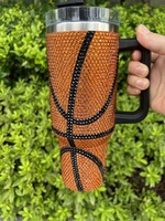 Gobelets de sport 40oz de haute qualité avec strass scintillants, 44 couleurs, pour le football, le baseball, le volleyball, le basketball et les jours de match